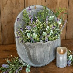 Scalloped Metal Wall Floral Pocket