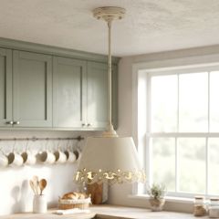 Open Frame Lantern 3 Light Pendant Antique Ivory