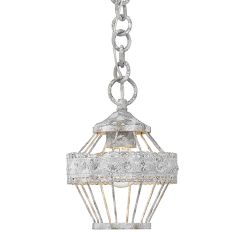 Scalloped Metal Work Mini Pendant Light In Oyster