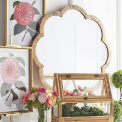 Scalloped Rattan Edge Accent Mirror