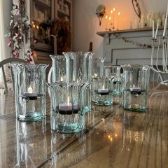 Scalloped Rim Glass Votive Holder Set of 3