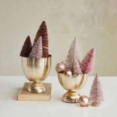 Scalloped Rim Silver Footed Bowl Set of 2