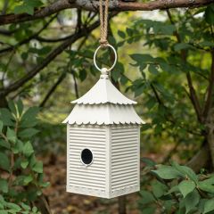 Scalloped Roof Hanging Metal Birdhouse