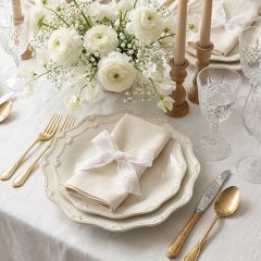 Scalloped Scrollwork Stoneware Salad Plate