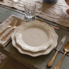 Scalloped Scrollwork Stoneware Salad Plate