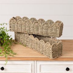 Scalloped Seagrass Nesting Baskets Set of 2
