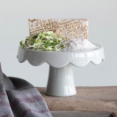 Scalloped Stoneware Cake Pedestal