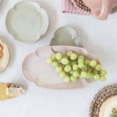 Scalloped Stoneware Serving Plate Set of 2