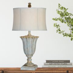 Scalloped Urn Vase Base Table Lamp Set of 2