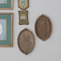 Scalloped Wood Botanical Wall Art Set of 4