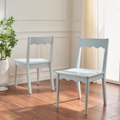 Scalloped Wood Dining Chair Set of 2