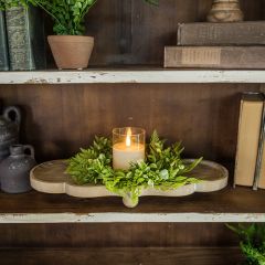 Scalloped Wood Tray On Ball Feet