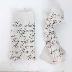 Scripture Print Linen Tea Towel