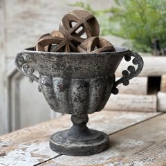 Scroll Handled Metal Urn