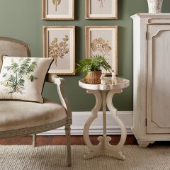 Scroll Leg Scalloped Side Table