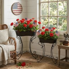 Scrolled Garden Planter Stand Set of 2