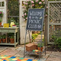 Scrolled Metal Chalkboard Display Sign