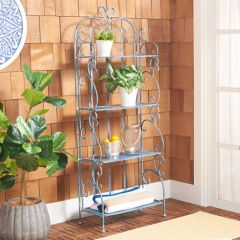 Scrollwork 4 Tier Metal Shelf
