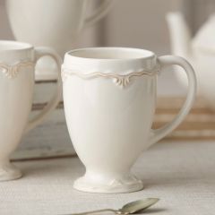 Scrollwork Stoneware Coffee Mug