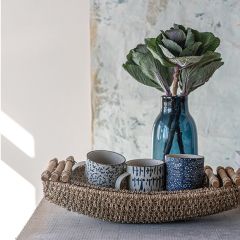 Seagrass and Metal Boat Tray Set of 3