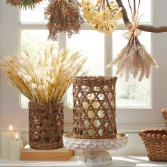 Seagrass Wrapped Hurricane 10 inch