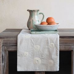 Seashell Applique Cotton and Linen Table Runner