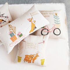 Seasonal Embroidered Accent Pillow Set of 2