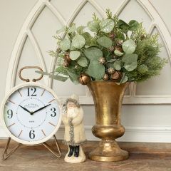 Seasonal Greenery Pick With Bells Set of 3