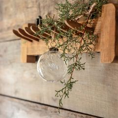 Seeded Clear Glass 4 Inch Ball Ornament
