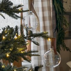 Seeded Clear Glass 4 Inch Ball Ornament