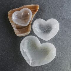 Selenite Heart Bowl Collection