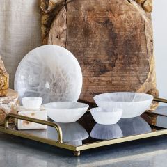 Selenite Round Bowl Collection 6 Piece Set