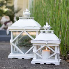 Set of 2 Classic Wooden Lanterns
