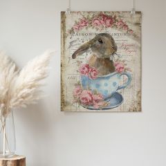 Shabby Bunny Canvas Flat Print