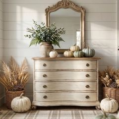 Shabby Chic Curved 4 Drawer Chest