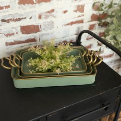 Shabby Chic Metal Tray Set of 3