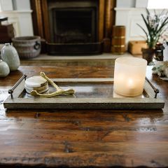 Country Metal And Wood Tray