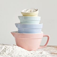 Shades of Lovely Stoneware Measuring Cups Set of 4