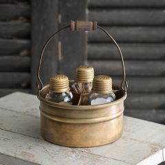 Shaker Set of 3 In Metal Caddy