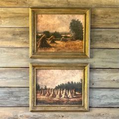 Sheaves In The Field Giclee Wall Art Print Set of 2