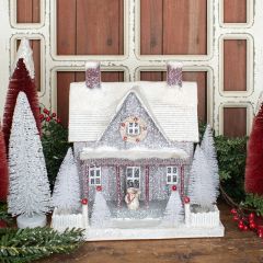 Shimmering Light Up Snowman House