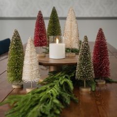 Shimmering Holiday Bottlebrush Tree Set of 7