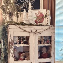 Silver and White Oval Glass Bead Garland