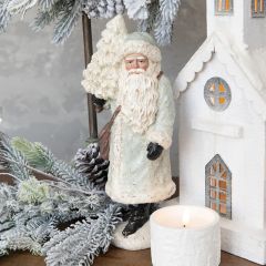 Silver Cloak Santa With Tree
