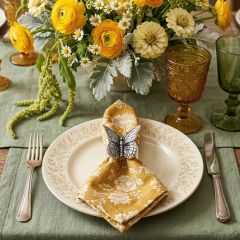 Arthur Court Silver Metal Butterfly Napkin Rings Set of 4