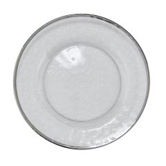 Silver Rim Glass Dinner Plate Set of 4