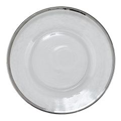 Silver Rim Glass Salad Plate Set of 4