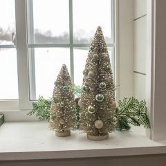 Silver Shimmer Bottlebrush Tree With Beads