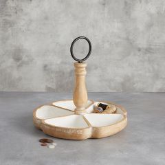 Simple Accents Divided Wooden Trinket Tray