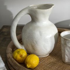 Simple Ceramic Handled Pitcher